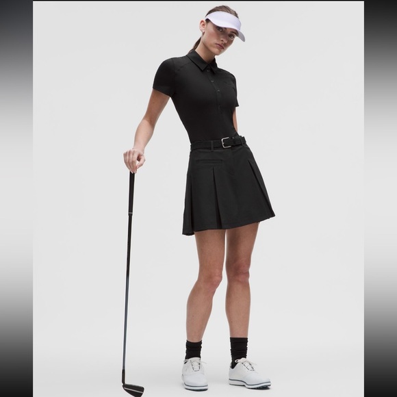 Lululemon High Rise Box-Pleat Golf Skirt, Black, Size 33